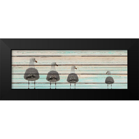 Seagulls Black Modern Wood Framed Art Print by Kimberly, Allen