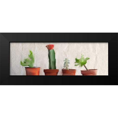 Potted Row Black Modern Wood Framed Art Print by Kimberly, Allen