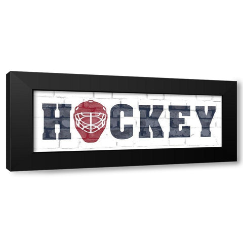 Hockey Black Modern Wood Framed Art Print with Double Matting by Kimberly, Allen
