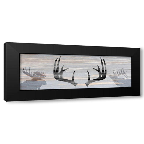 Wildlife Silhouette Black Modern Wood Framed Art Print with Double Matting by Kimberly, Allen