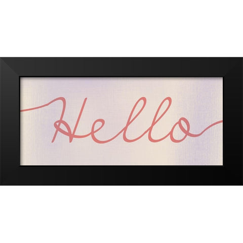 Hello Black Modern Wood Framed Art Print by Kimberly, Allen