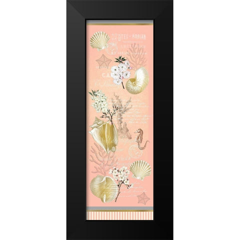 Cherry Blossom and Shells Black Modern Wood Framed Art Print by Kimberly, Allen