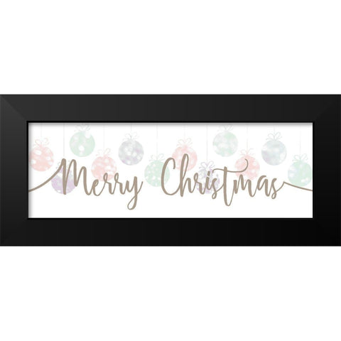 Merry Christmas Panel Black Modern Wood Framed Art Print by Kimberly, Allen