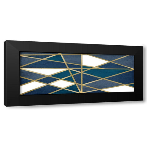 Gold and Blue Maze v2 Black Modern Wood Framed Art Print by Kimberly, Allen
