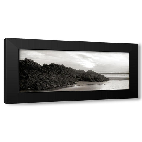 Quiet Beach Black Modern Wood Framed Art Print by Kimberly, Allen