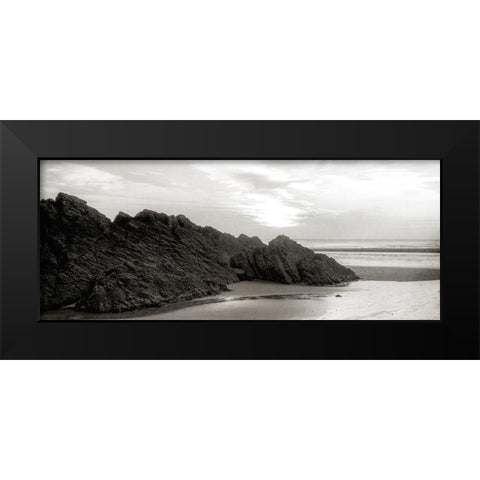 Quiet Beach Black Modern Wood Framed Art Print by Kimberly, Allen