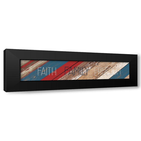 Faith Family Freedom Black Modern Wood Framed Art Print with Double Matting by Kimberly, Allen