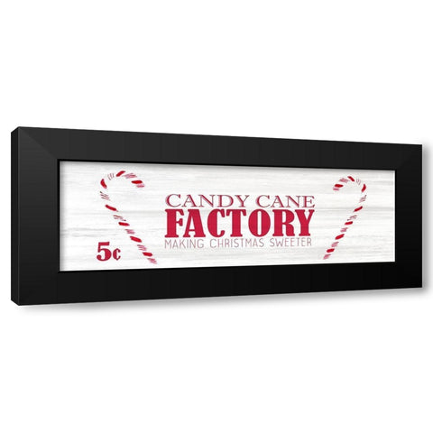 Candy Cane Factory 1 Black Modern Wood Framed Art Print by Kimberly, Allen