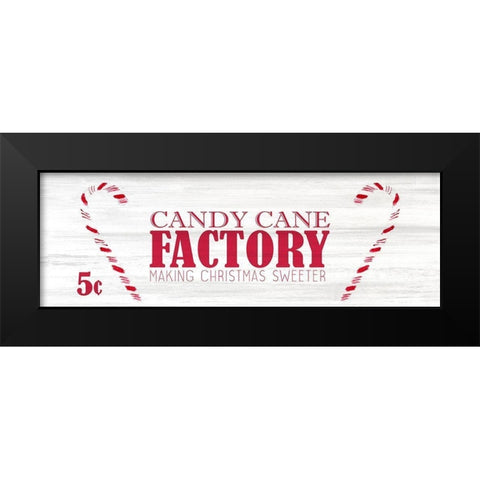 Candy Cane Factory 1 Black Modern Wood Framed Art Print by Kimberly, Allen