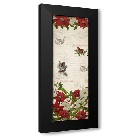 Poinsettia Christmas Black Modern Wood Framed Art Print by Kimberly, Allen