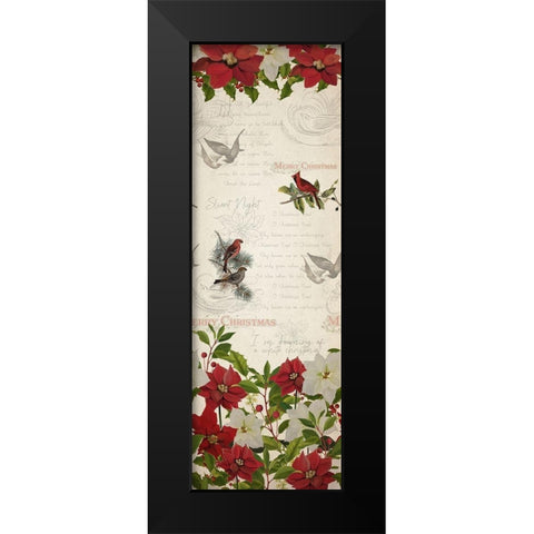 Poinsettia Christmas Black Modern Wood Framed Art Print by Kimberly, Allen