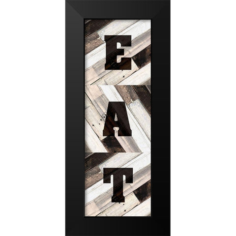 EAT Black Modern Wood Framed Art Print by Kimberly, Allen