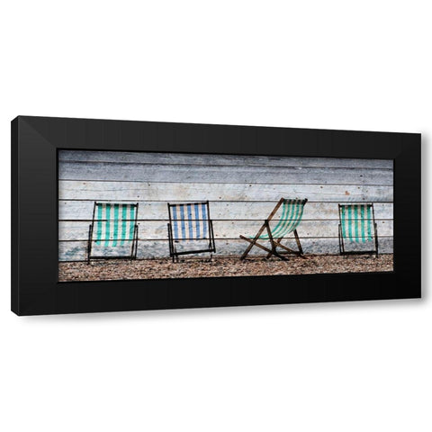Sitting on the Beach Black Modern Wood Framed Art Print with Double Matting by Kimberly, Allen