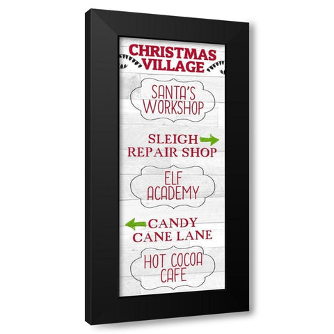 Christmas Village Black Modern Wood Framed Art Print by Kimberly, Allen