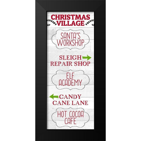 Christmas Village Black Modern Wood Framed Art Print by Kimberly, Allen