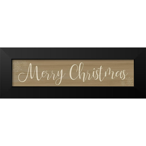 Merry Christmas Panel Black Modern Wood Framed Art Print by Kimberly, Allen