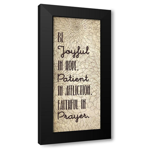 Be Joyful 1 Black Modern Wood Framed Art Print with Double Matting by Kimberly, Allen