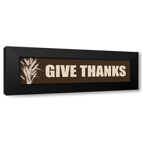 Give Thanks Black Modern Wood Framed Art Print by Kimberly, Allen