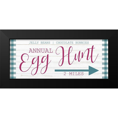 Egg Hunt Black Modern Wood Framed Art Print by Kimberly, Allen