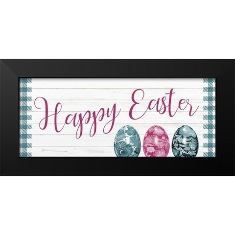 Happy Easter Black Modern Wood Framed Art Print by Kimberly, Allen
