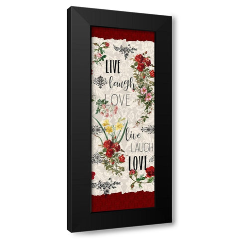 Live Laugh Love Panel Black Modern Wood Framed Art Print with Double Matting by Kimberly, Allen