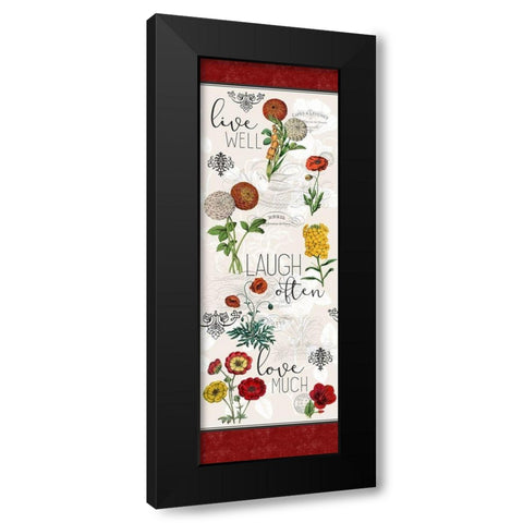 Live Well Panel Black Modern Wood Framed Art Print with Double Matting by Kimberly, Allen