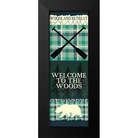Welcome to the Woods Panel A Black Modern Wood Framed Art Print by Kimberly, Allen