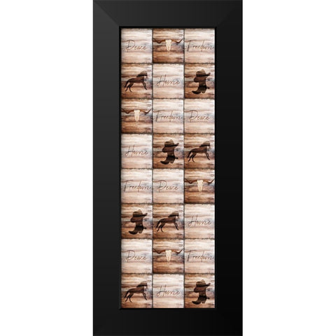 Western Welcome Panel Black Modern Wood Framed Art Print by Kimberly, Allen