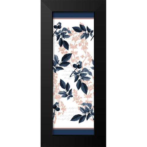 Navy Branches Black Modern Wood Framed Art Print by Kimberly, Allen