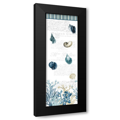 Coastal Coral Panel Black Modern Wood Framed Art Print with Double Matting by Kimberly, Allen