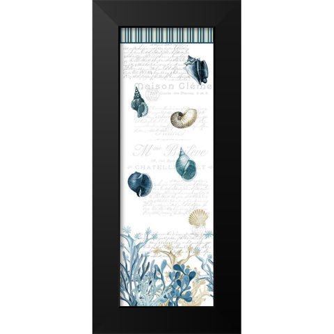 Coastal Coral Panel Black Modern Wood Framed Art Print by Kimberly, Allen