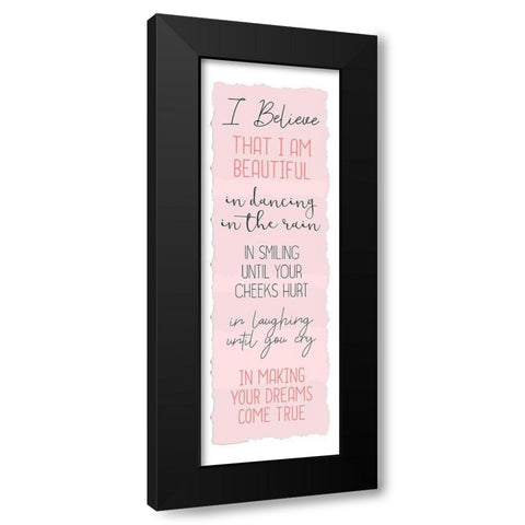 Believe A Black Modern Wood Framed Art Print by Kimberly, Allen