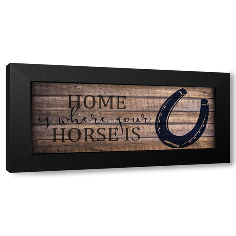 Home Horse v2 Black Modern Wood Framed Art Print by Kimberly, Allen