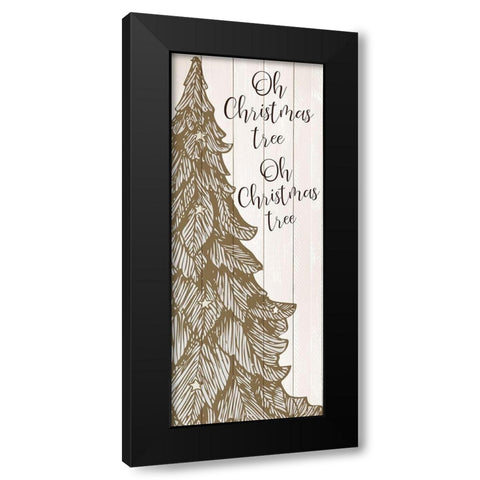 Christmas Tree Black Modern Wood Framed Art Print with Double Matting by Kimberly, Allen