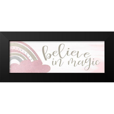 Believe Rainbow Black Modern Wood Framed Art Print by Kimberly, Allen