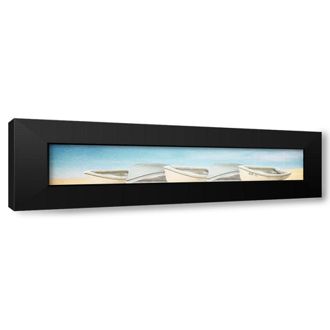 Beached Row Black Modern Wood Framed Art Print with Double Matting by Kimberly, Allen