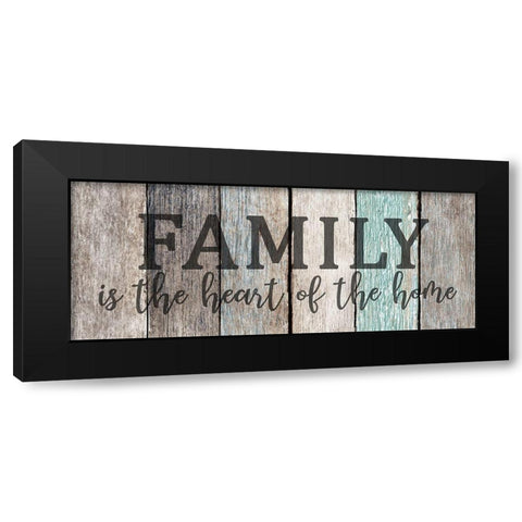Family Heart Black Modern Wood Framed Art Print by Kimberly, Allen