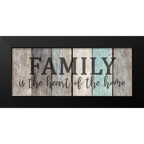 Family Heart Black Modern Wood Framed Art Print by Kimberly, Allen