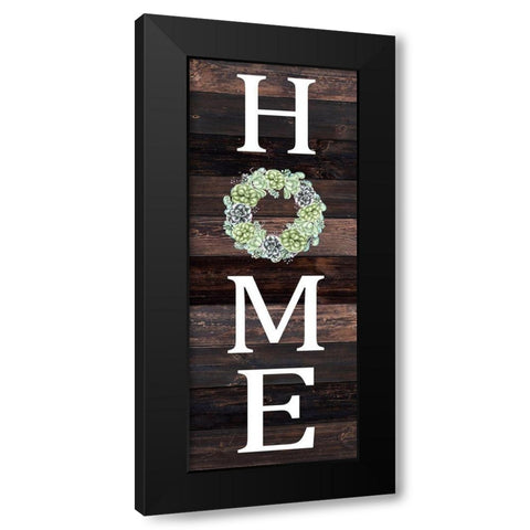 Home Succulent Wreath Black Modern Wood Framed Art Print with Double Matting by Kimberly, Allen
