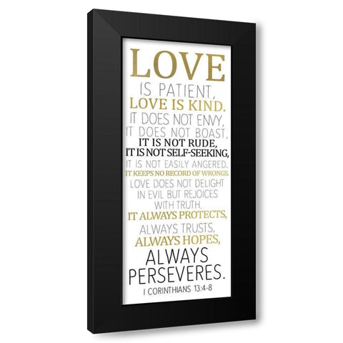 Love Is Black Modern Wood Framed Art Print by Kimberly, Allen