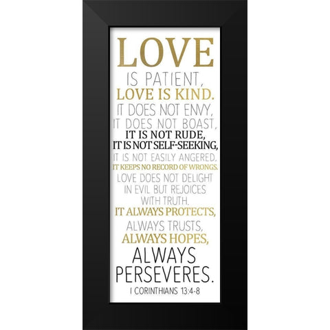 Love Is Black Modern Wood Framed Art Print by Kimberly, Allen
