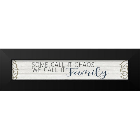 Chaos Black Modern Wood Framed Art Print by Kimberly, Allen