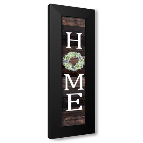 Home Succulent Wreath Black Modern Wood Framed Art Print with Double Matting by Kimberly, Allen