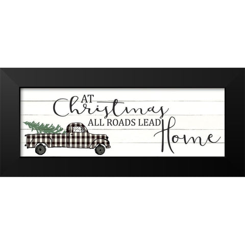 All Roads Lead Black Modern Wood Framed Art Print by Kimberly, Allen