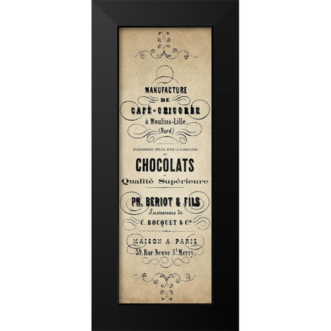 Cafe Chocolate Black Modern Wood Framed Art Print by Kimberly, Allen