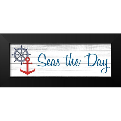 Seas the Day Black Modern Wood Framed Art Print by Kimberly, Allen