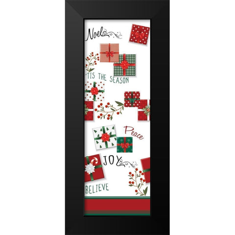 Christmas Presents Panel Black Modern Wood Framed Art Print by Allen, Kimberly