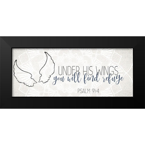 Psalm Wings Black Modern Wood Framed Art Print by Allen, Kimberly