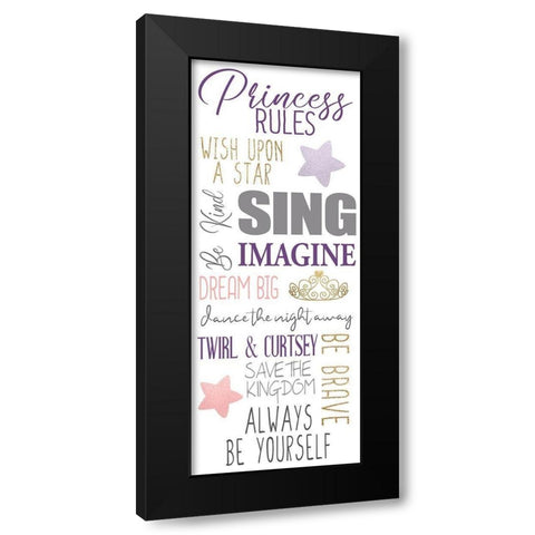 Princess Rules A Black Modern Wood Framed Art Print with Double Matting by Allen, Kimberly