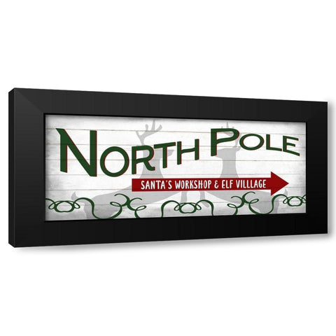 Santas Workshop Black Modern Wood Framed Art Print with Double Matting by Allen, Kimberly